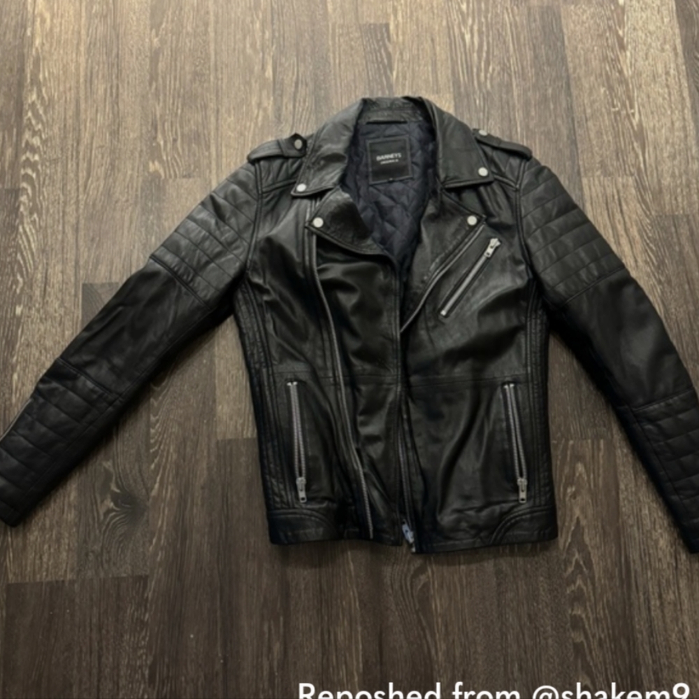 Barney’s Black Leather Bikers Jacket